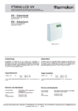 Техническая документация для комнатного датчика температуры и влажности FTW04LCD LON